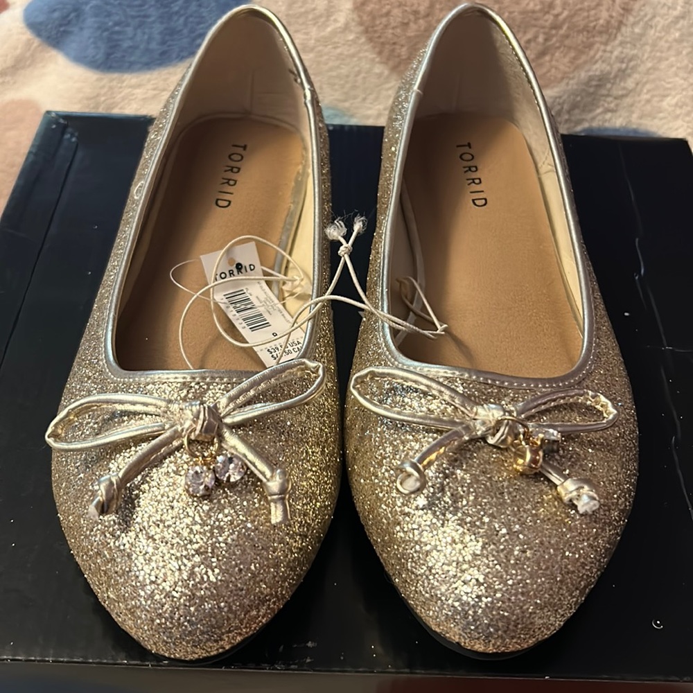 Torrid gold glitter ballet flats